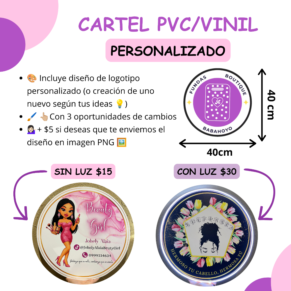 Cartel PVC/VINIL 40.CM
