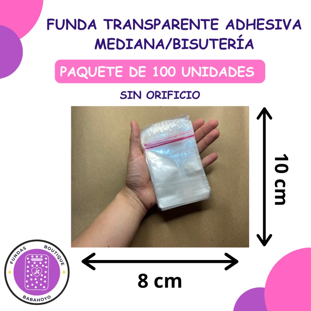Transparente Adhesiva/Pequeña Sin Orificio
