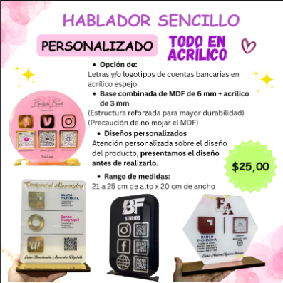Hablador Sencillo TODO ACRÍLICO