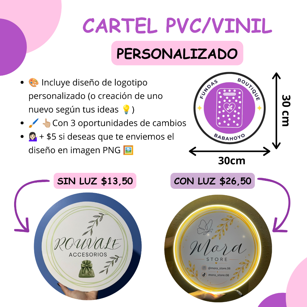 Cartel PVC/VINIL 30.CM
