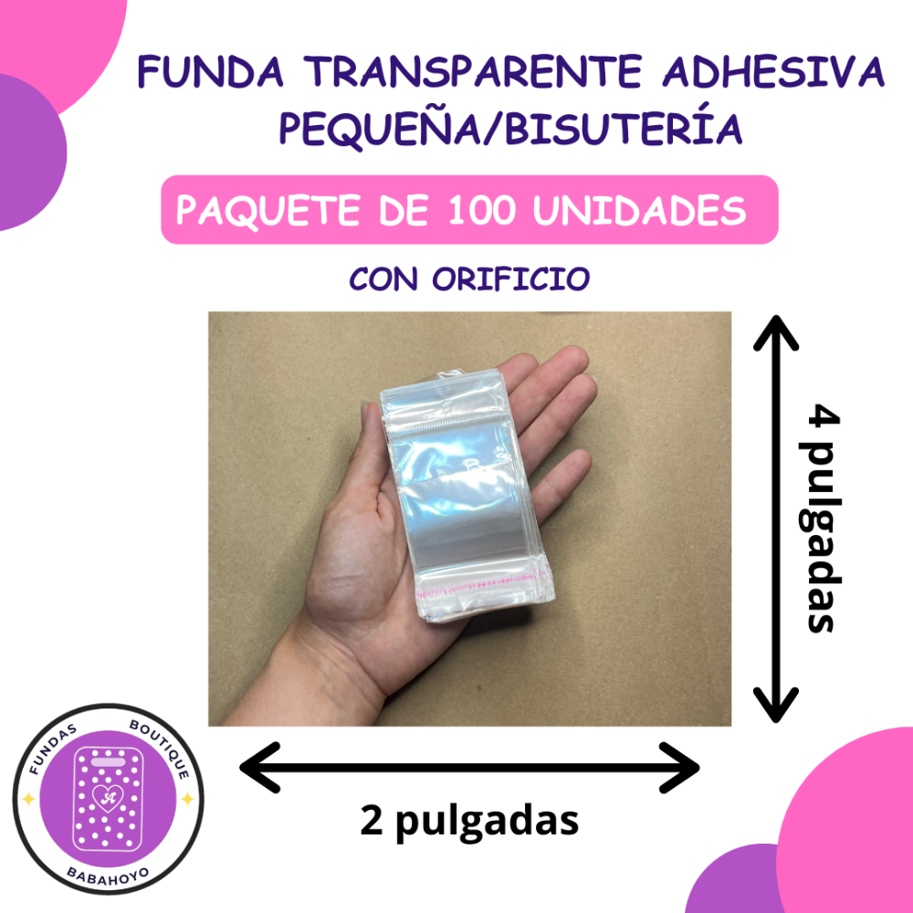 Transparente Adhesiva/Mini Con Orificio