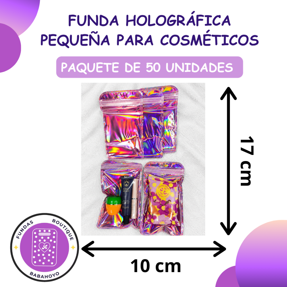 Pequeña Holográfica Fucsia
