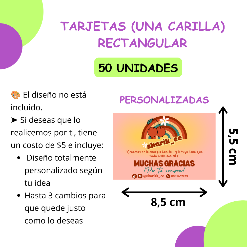 Tarjetas Personalizadas_50u