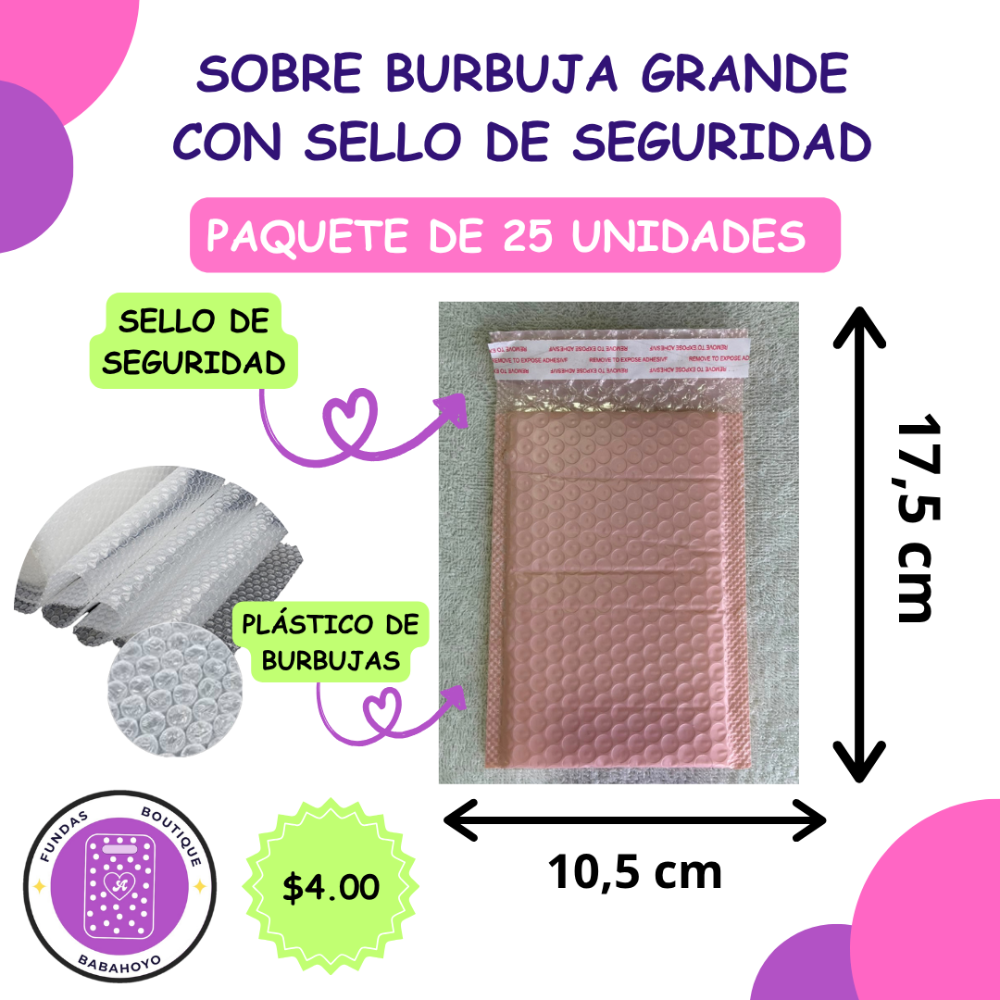 Sobre Burbuja Grande (25u)