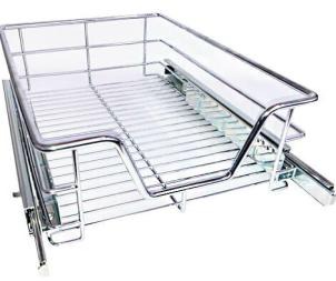 FORZA-Canasta60CM cromada. Corredera cierre lento. W564XD425XH140mm. Modulo 60cm