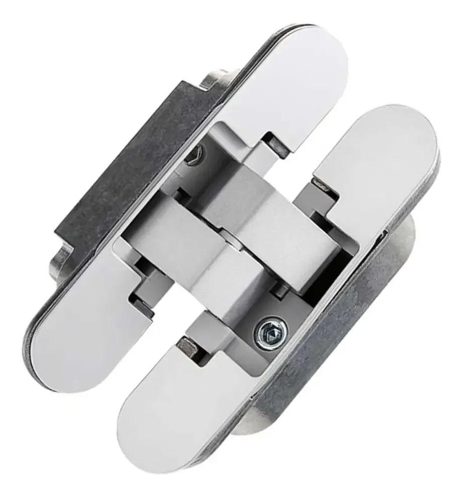 FORZA-Bisagra invisible Color Niquel 16x70mm. Par N.3. Capacidad de carga 15 Kls.