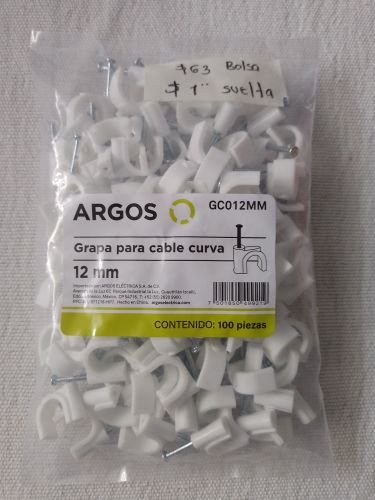 BOLSA 100, GRAPA PARA CABLE CURVA 12MM