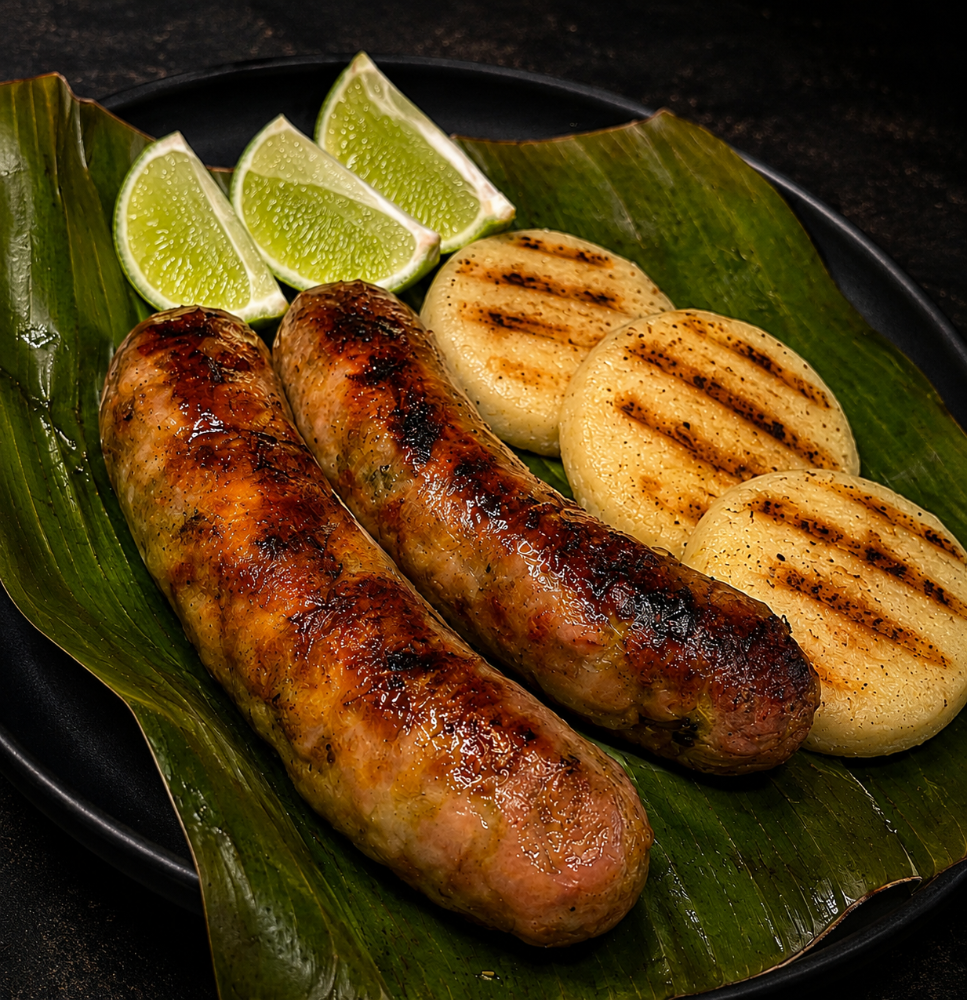 Chorizo con Arepa