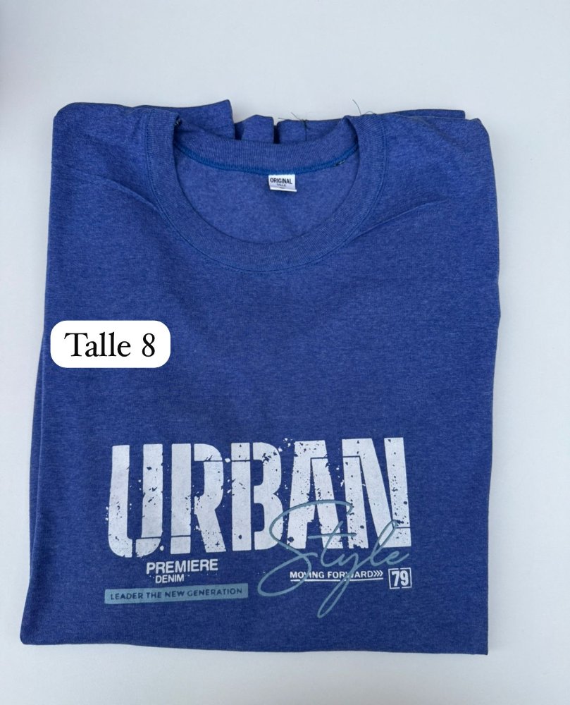 REMERA T 8 CELESTE