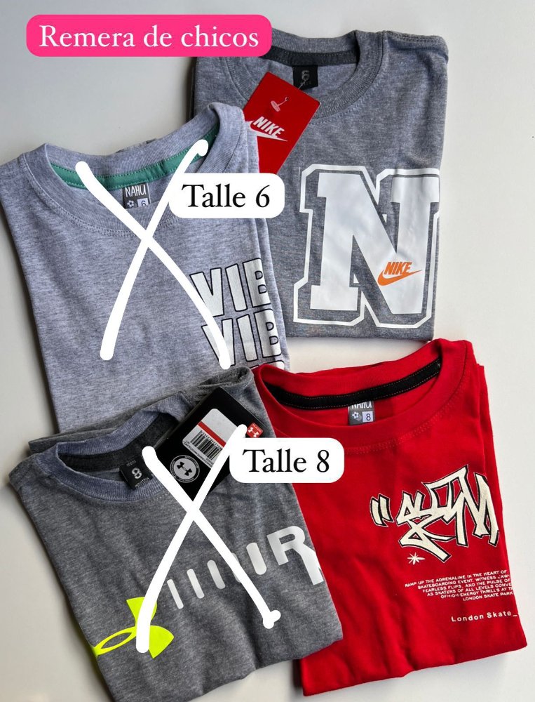 REMERA NENE T8 ROJO