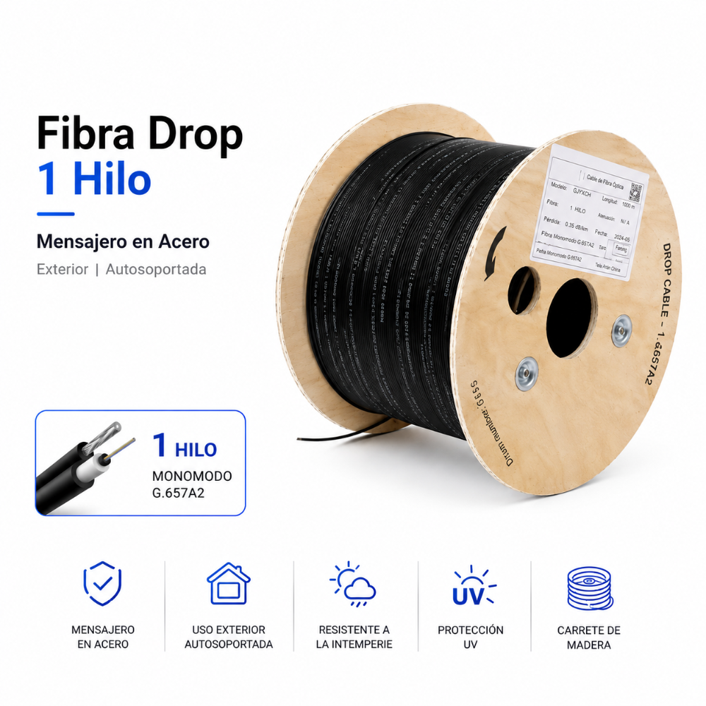 Carrete fibra drop 1 hilo