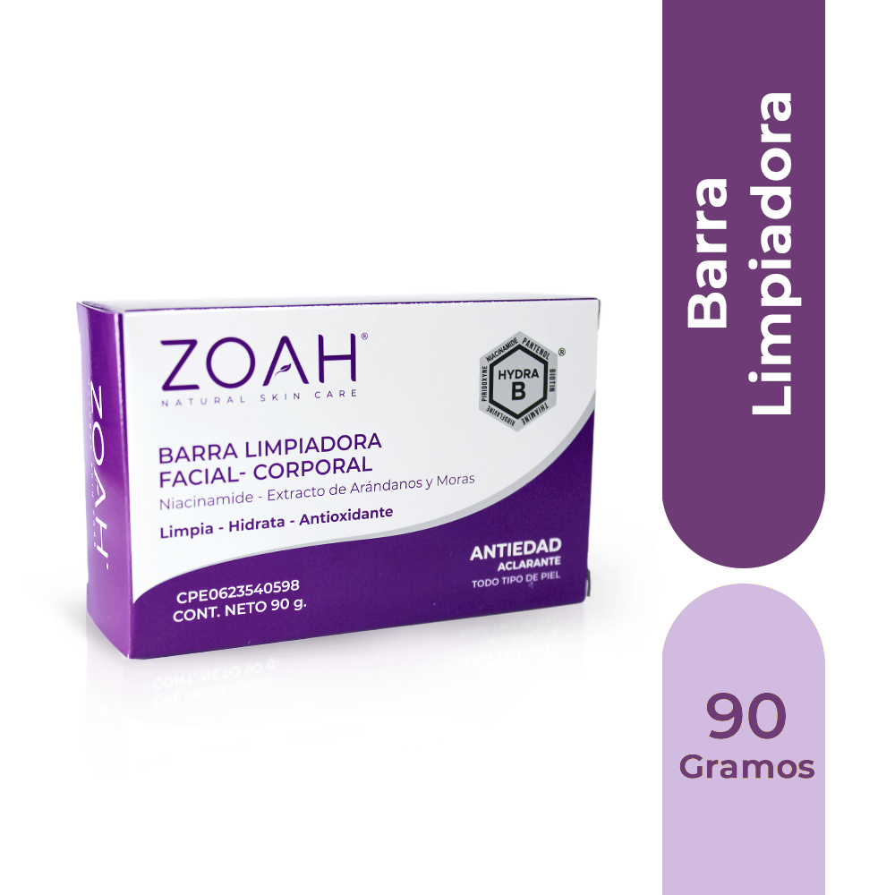 Barra Limpiadora Facial ZOAH 90gr
