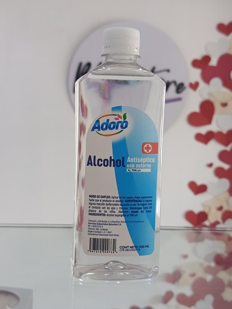 Alcohol Adoro al 70% 500ml Con Tapa