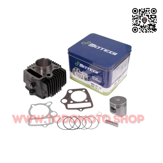 CILINDRO MOTEGI POTENCIADO - 110cc A 125cc  SMASH/ BIZ/ ZB/ ENERGY - HIERRO (D.54MM C/CORTA) C/ PISTON