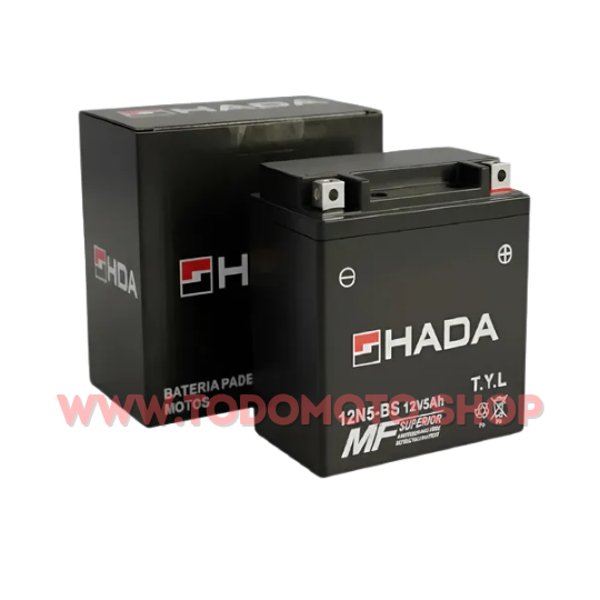 BATERIA 12N5-BS - HADA - SMASH/ BIZ/ WAVE/ CRYPTON/ FZ/ SZ/ XTZ/ YBR/ XR 150 - 125