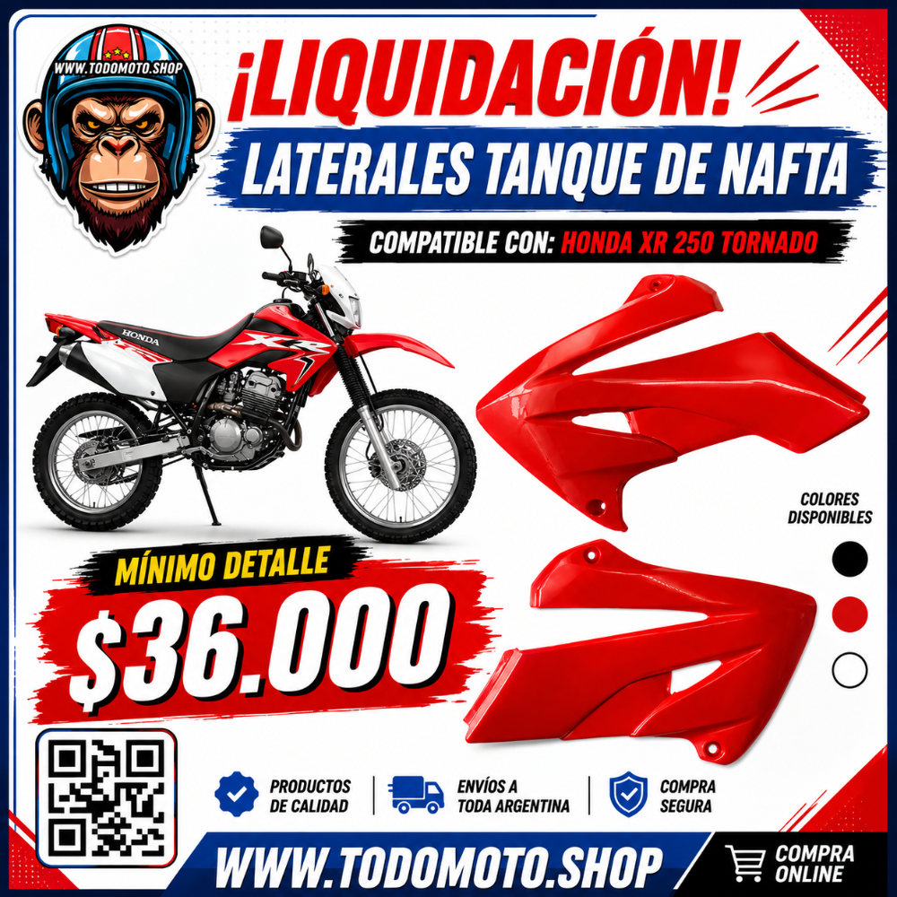 CACHAS LATERAL TANQUE - HONDA XR 250 TORNADO - OFERTA