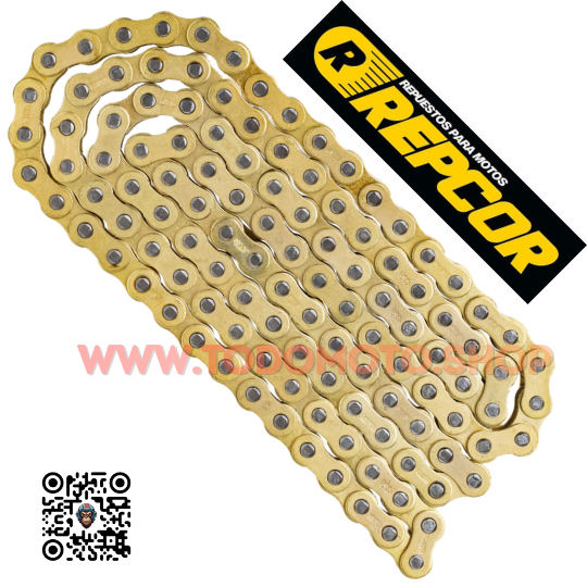 CADENA 428H - 136L DORADO - REPCORD (TRANSMISION)