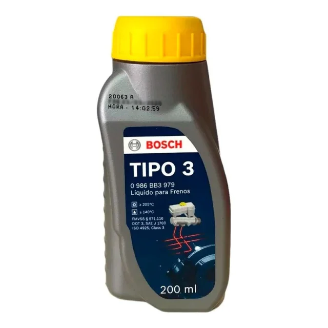 LIQUIDO FRENOS BOSCH 200cc - DOT 3 (LUBRICANTE)