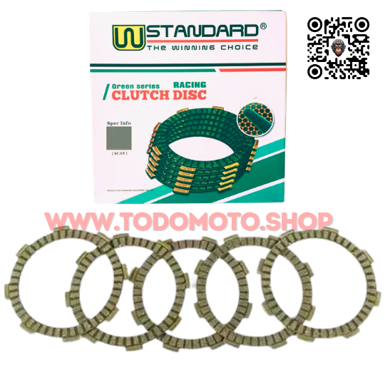 DISCOS EMBRAGUE STD - TITAN/ RX 150/ SKUA/ HUNTER/ VC 150/ XR 150 - W-STANDARD