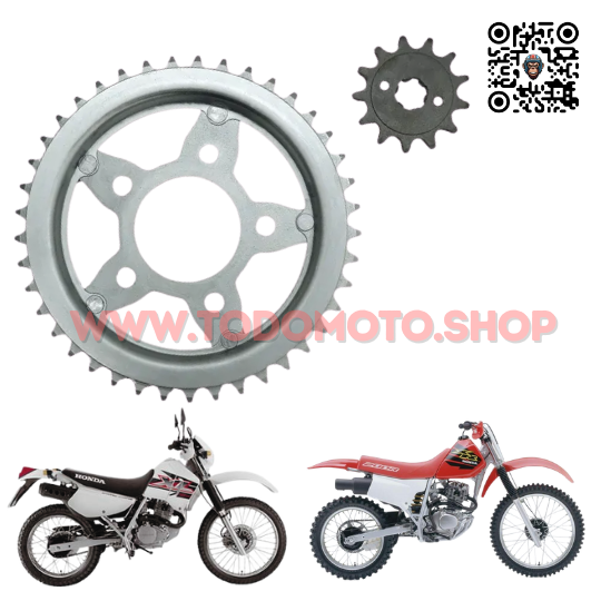 CORONA Y PIÑON - HONDA XR 200/ XR200R  (TRANSMISION)