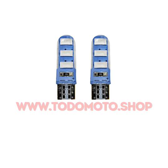 LED T10 SILICONA 12V AZUL