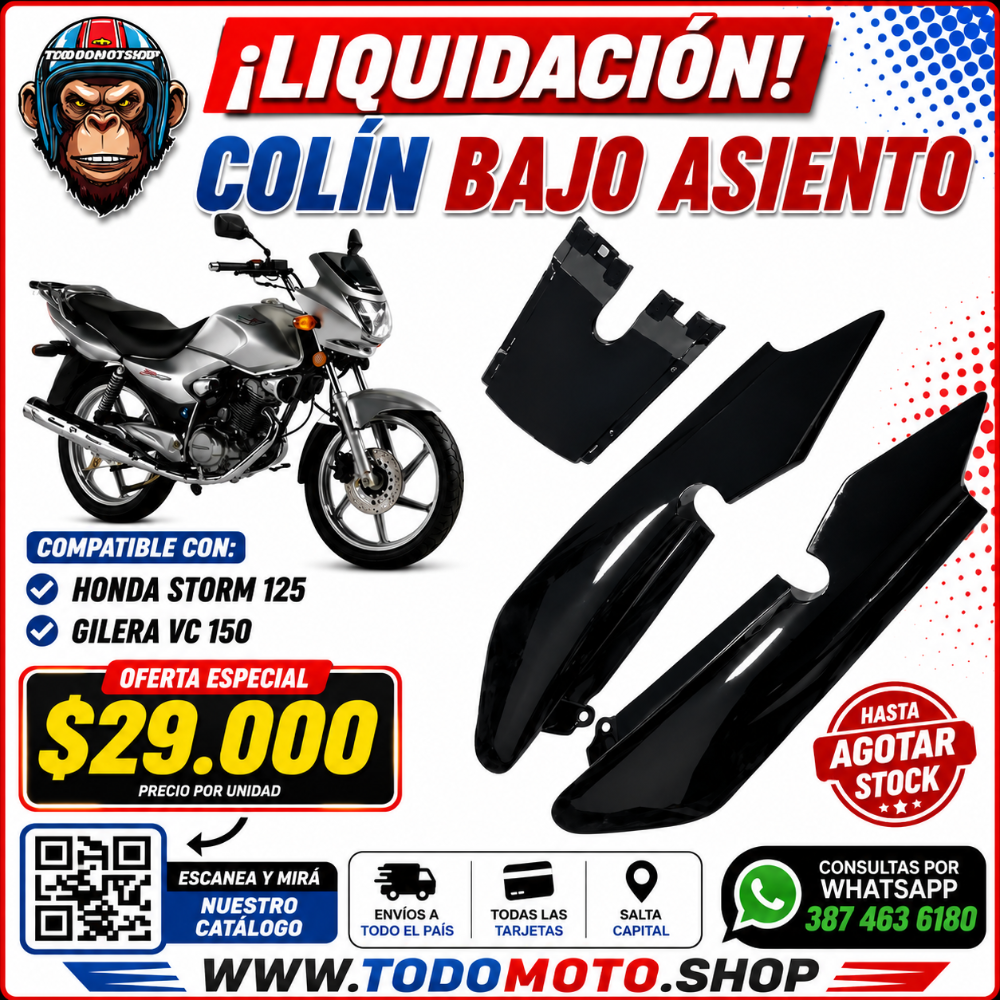 CACHA COLIN - HONDA STORM 125/ VC 150 - BAJO ASIENTO LATERAL - OFERTA