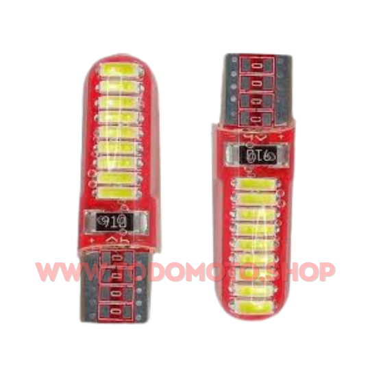 LED T10 SILICONA 12V ROJO