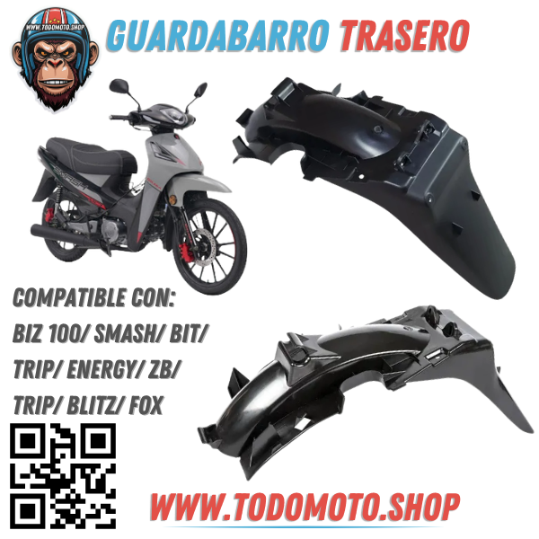 GUARDABARRO TRASERO - SMASH/ BIZ/ TRIP/ ZB/ BLITZ/ BIT/ ENERGY