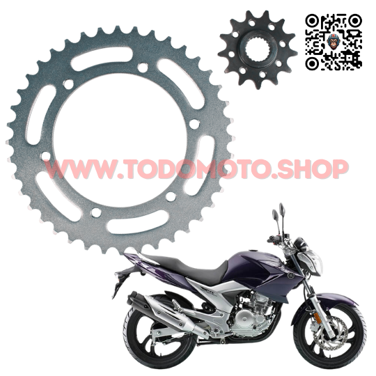 CORONA Y PIÑON - YAMAHA 250 (YBR/ YS/ FAZER) (TRANSMISION)
