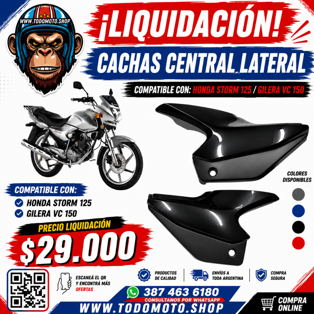 PAR CACHAS LATERALES - STORM 125/ VC150 (PLASTICO - OFERTA)