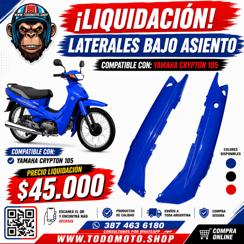 LATERALES BAJO ASIENTO - YAMAHA CRYPTON 105 - OFERTA
