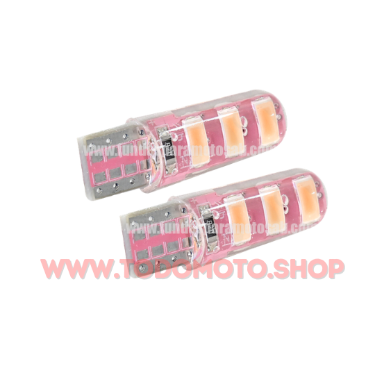 LED T10 SILICONA 12V ROSA