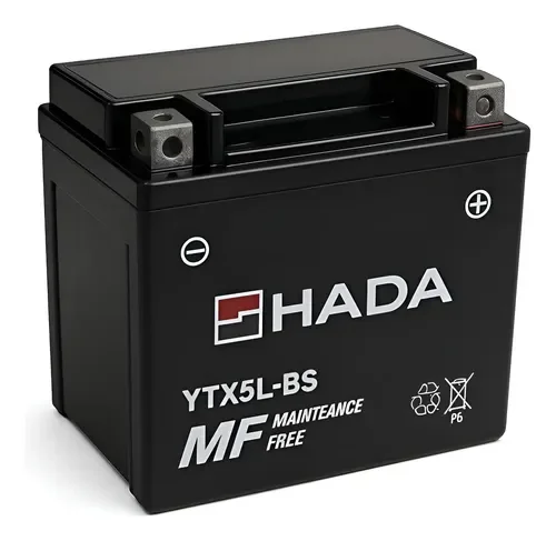BATERIA YTX5L-BS - HADA - FZ 16/ FZ 2.0/ SZ 150/ XTZ 125/ YBR 125/ WAVE/ BIZ/ SMASH/ ENERGY/ MIRAGE/ ZB