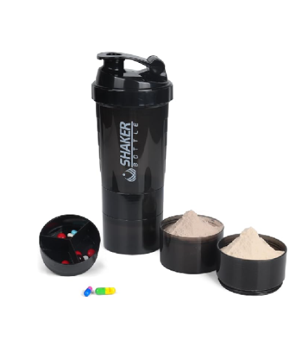 Shaker con 3 compartimientos