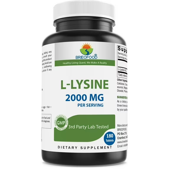 Brieofood L-Lysine 2000 mg - 180 Tabletas