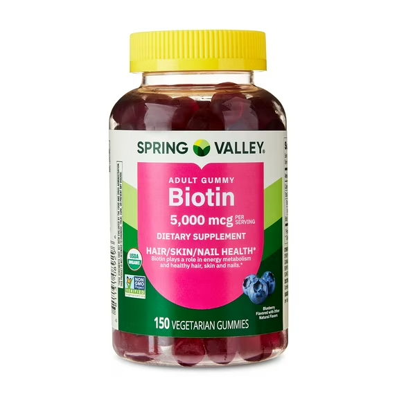 Spring Valley Biotina en Gomitas  5000 mcg / 150 Capsulas