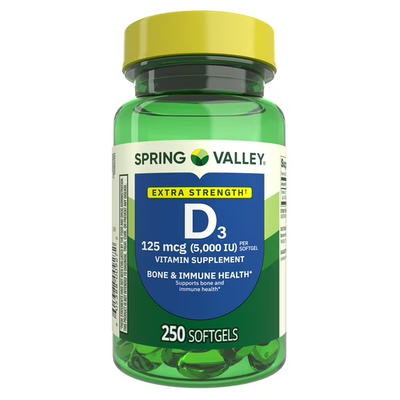 Spring Valley Vitamina D3 125 mcg (5000 IU) / 250 Capsulas