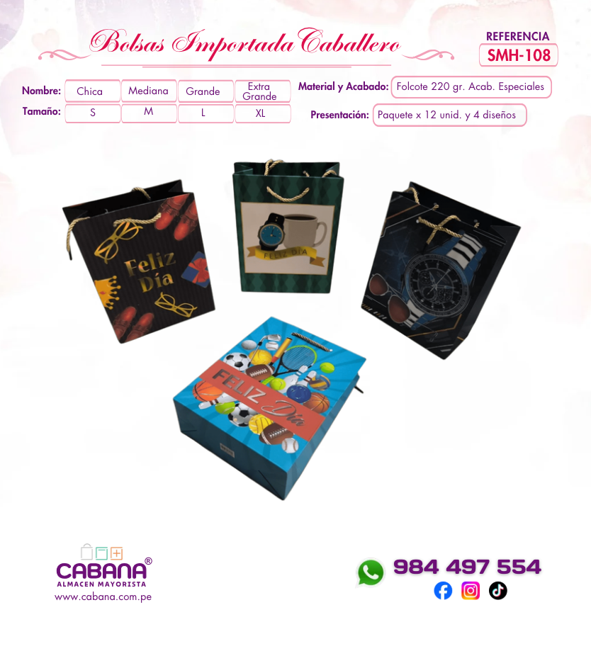 SMH108 Bolsa Importada Caballero