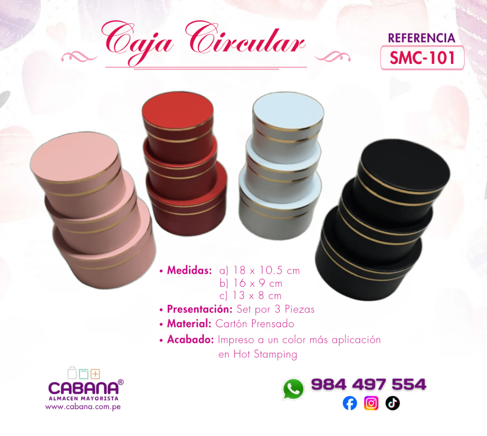 SMC101 Caja Circular Set x 3