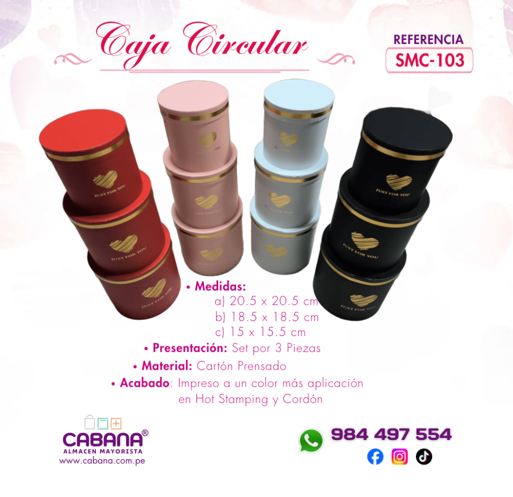 SMC103 Caja Circular Set x 3