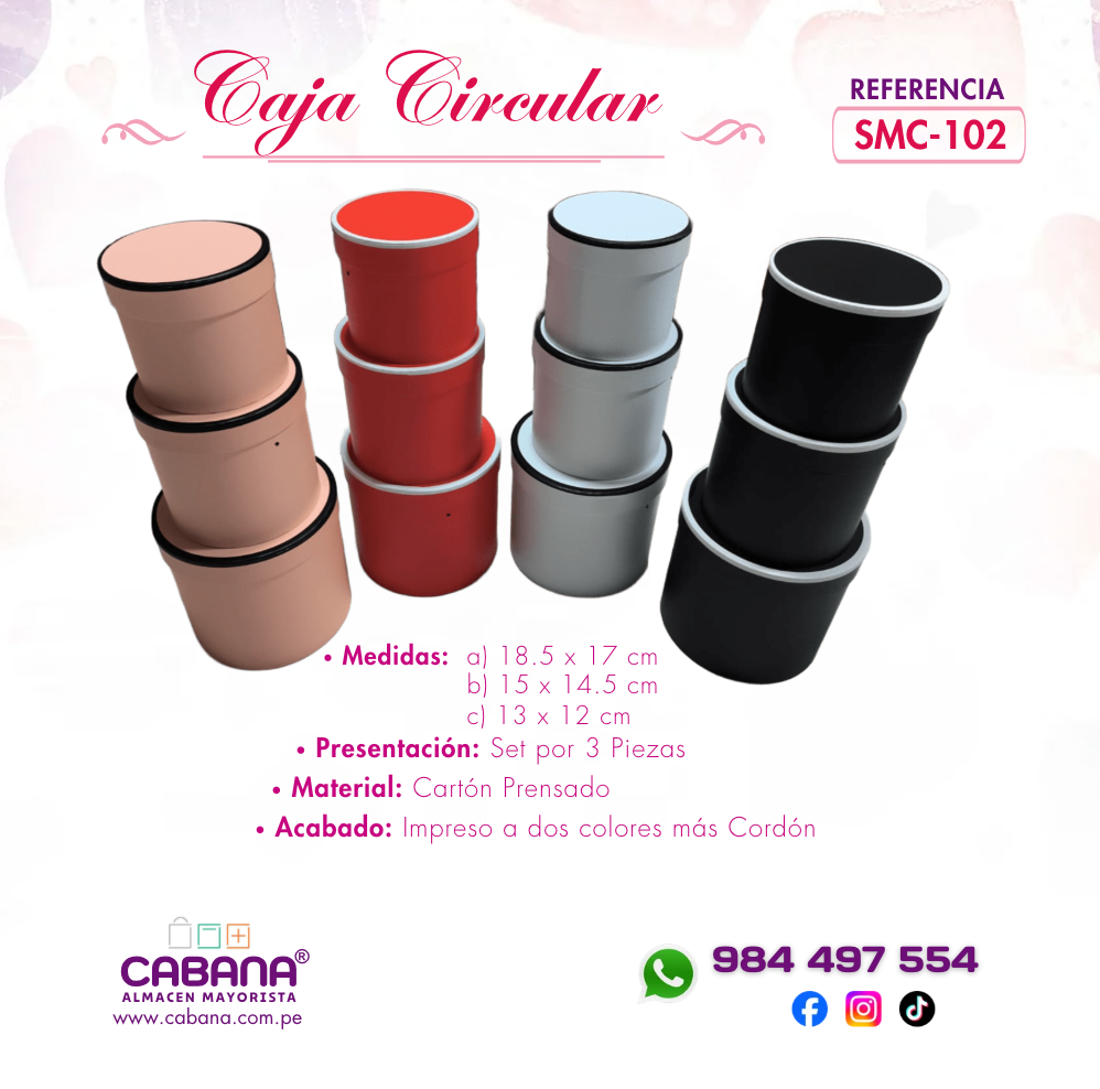 SMC102 Caja Circular Set x 3
