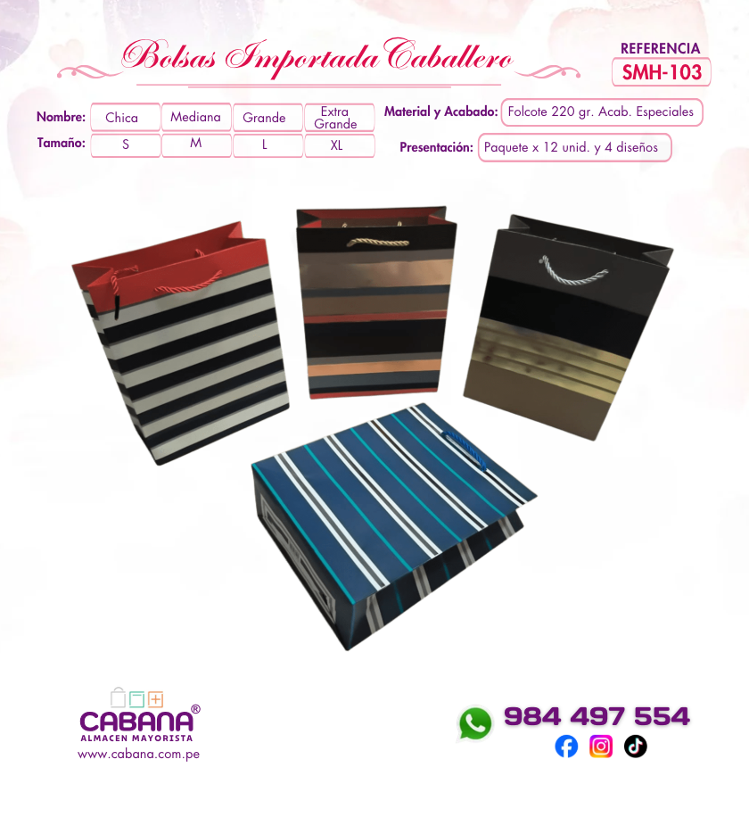 SMH103 Bolsa Importada Caballero