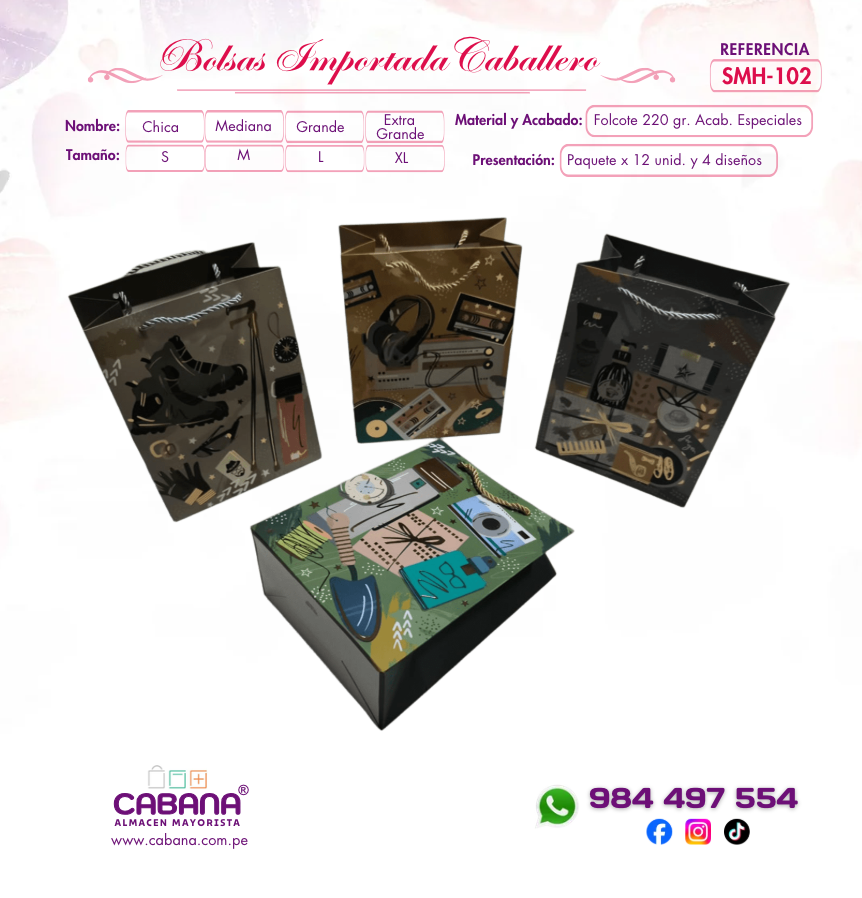 SMH102 Bolsa Importada Caballero