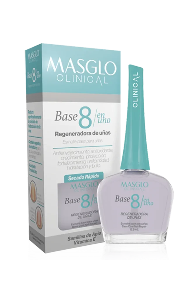 BASE REGENERADORA DE UÑAS MASGLO CLINICAL 8 EN 1 13.5 ML