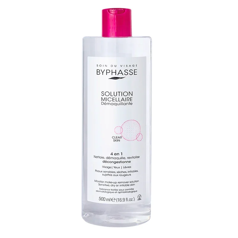 BYPHASSE SOLUTION MICELLAIRE DÉMAQUILLANTE 4 EN 1 500ML