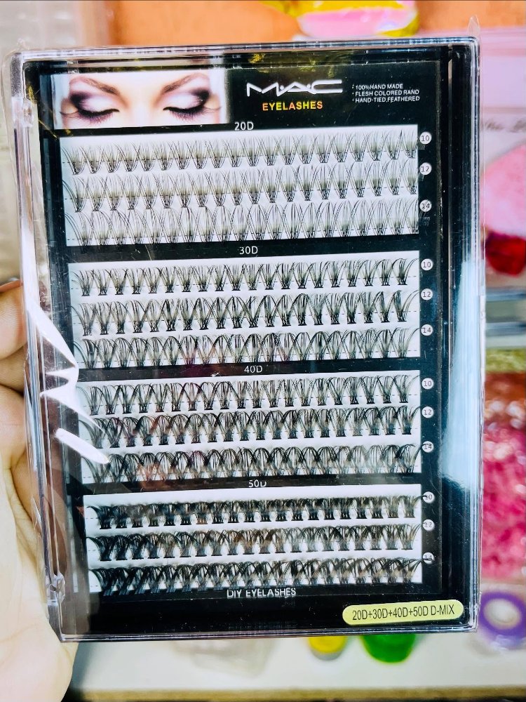 PESTAÑAS EN GRUPOS MIXTAS MAC EYELASHES DIY (20D+30D+40D+50D MIX)