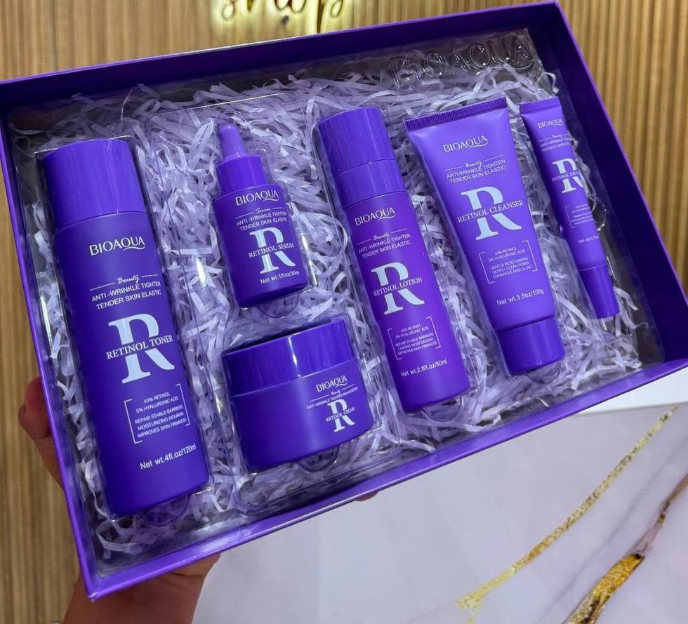 SET DE CUIDADO FACIAL DE RETINOL BIOAQUA 6 PIEZAS