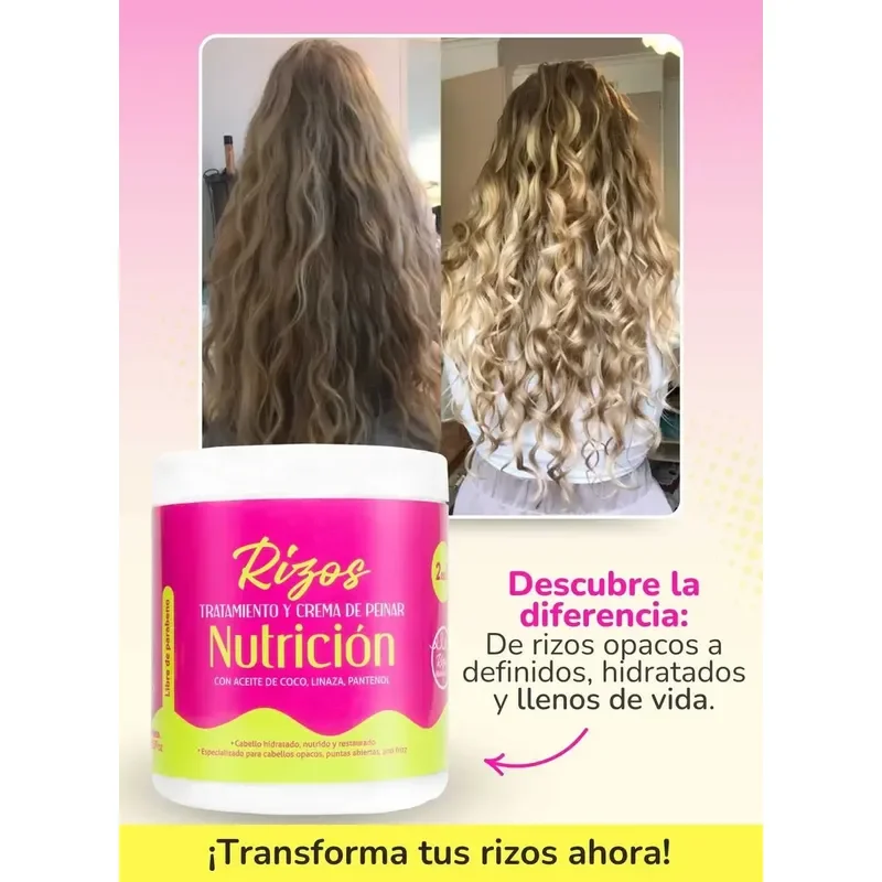 MASCARILLA PARA RIZOS ACEITE DE COCO, LINAZA Y PANTENOL KERASOLIS X 500ML