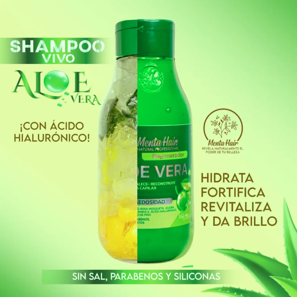 MENTA HAIR SHAMPOO REGENERADOR ALOE VERA X 550ML