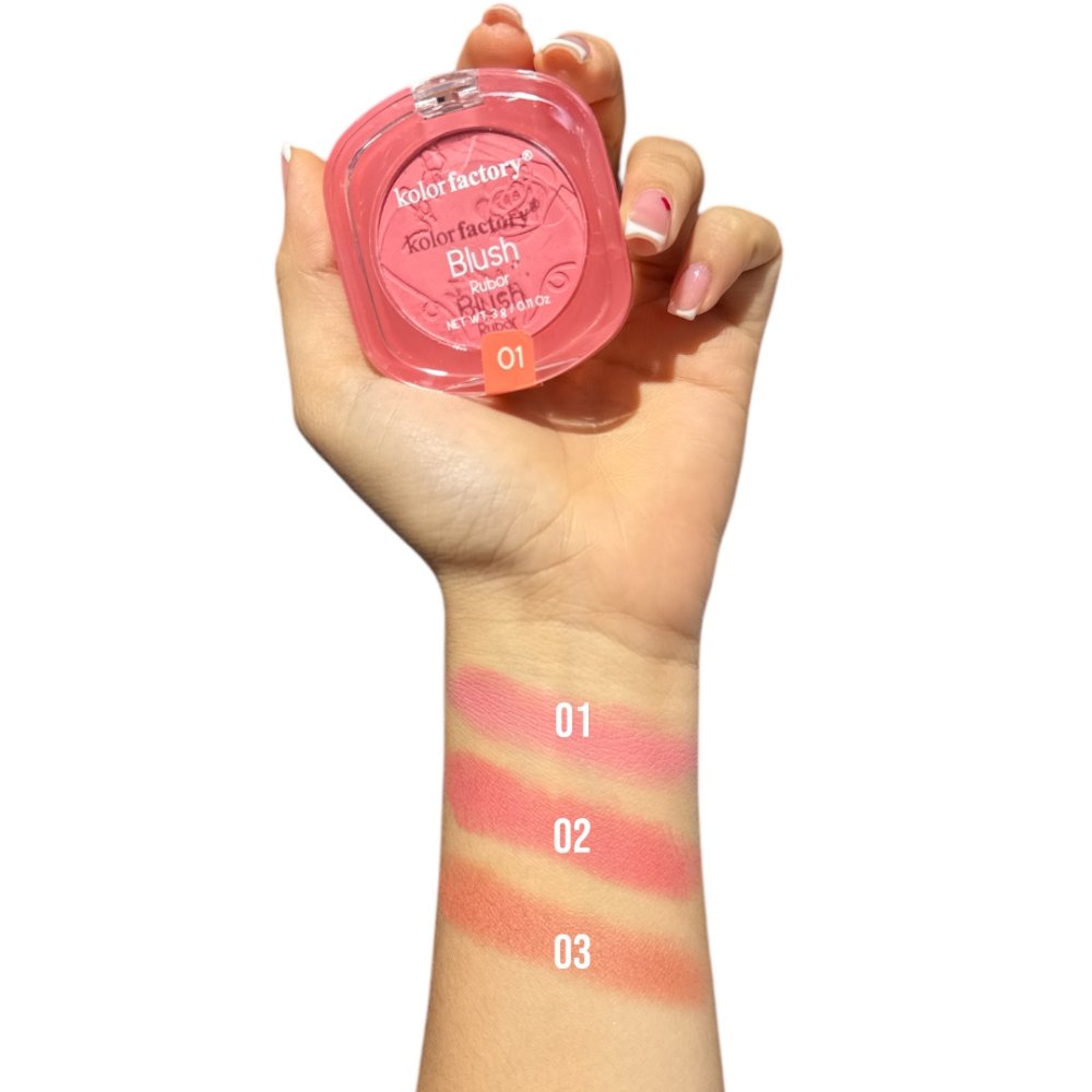 RUBOR COMPACTO BLUSH KOLOR FACTORY 3 G
